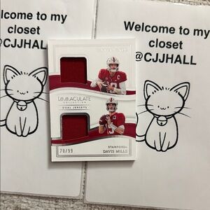 Panini Immaculate Dual Jersey Tanner McKee and Davis Mills- Red